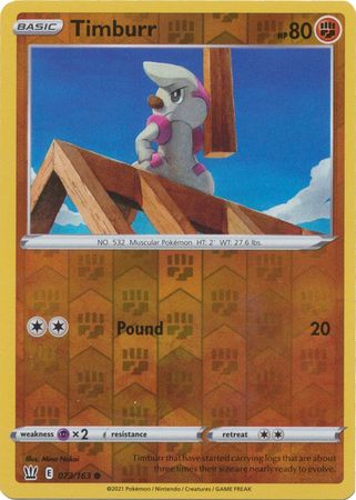 Pokemon - Timburr - 073/163 - Common Reverse Holo