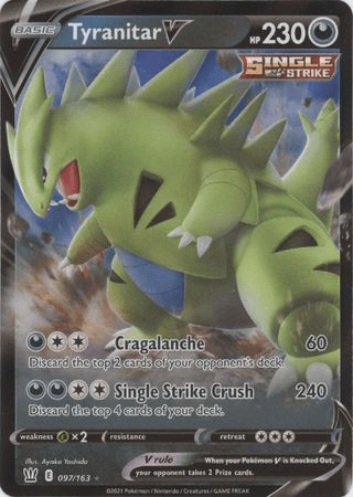Pokemon - Tyranitar V - 097/163 - Ultra Rare - Sword & Shield: Battle Top Collectibles Pokemon - Tyranitar V - 097/163 - Ultra Rare - Sword & Shield: Battle Top Collectibles