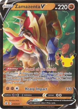 pokemon card zamazenta v gold Pokemon - Zamazenta V - 18/25 - Ultra Rare