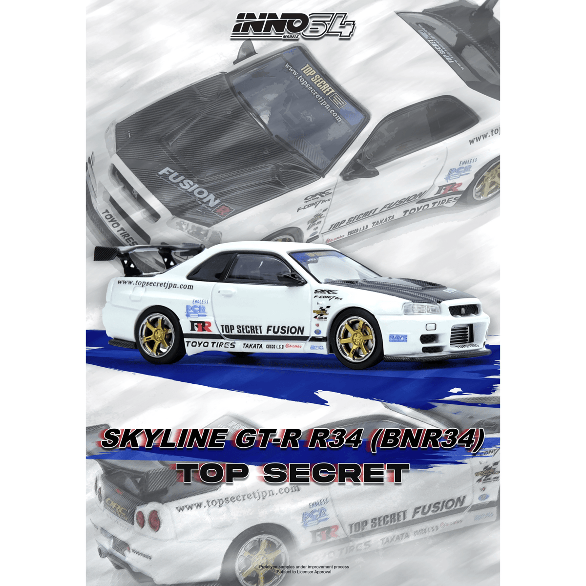 INNO64 - Nissan Skyline GT-R (R34) Top Secret - White – Top