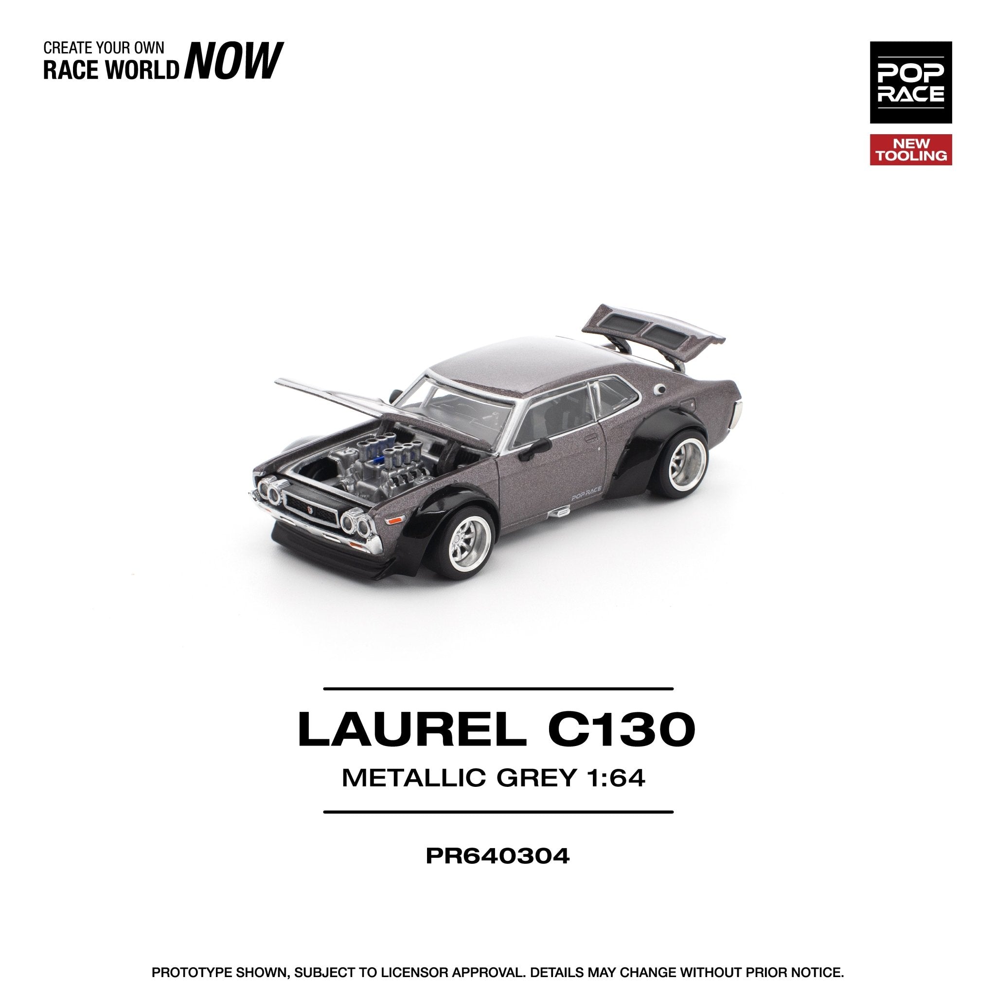 Pop Race - Nissan Laurel C310 - Metallic Grey – Top Collectibles