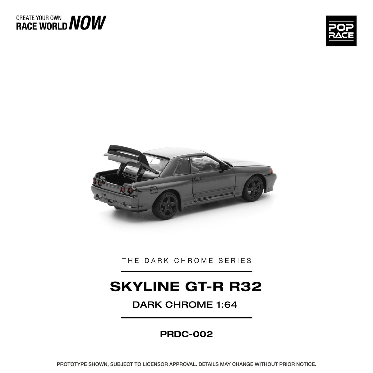 Pre-Order* Pop Race - Nissan Skyline GT-R R32 - The Dark Chrome