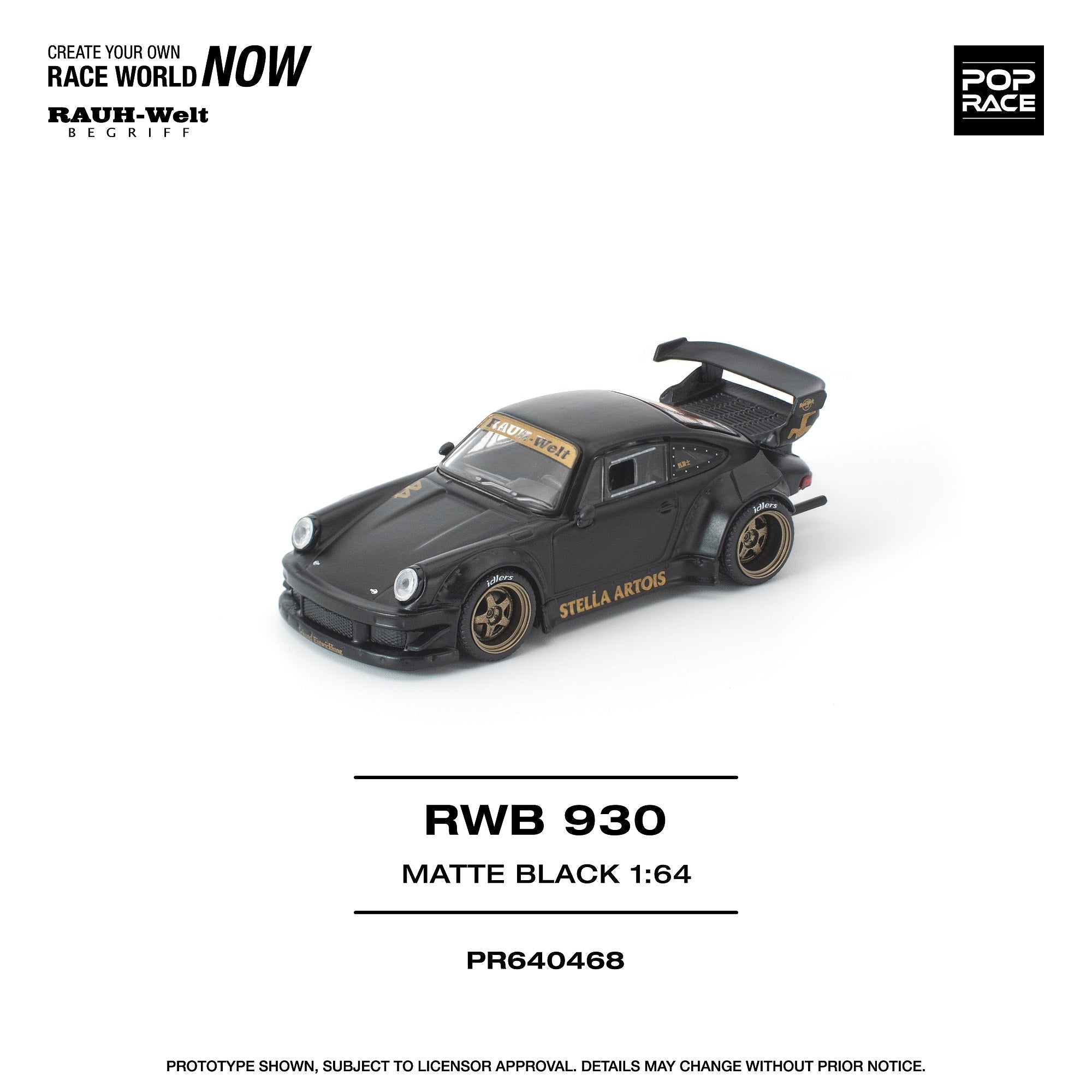 絶版 1/64PGM RWB 930 Black ポルシェ Pre-Order* Pop Race - Porsche