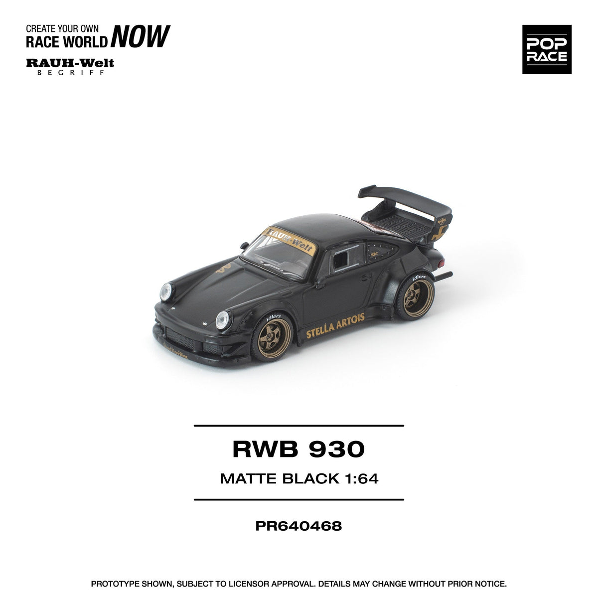 Pre-Order* Pop Race - Porsche 911 RWB (930) - Matte Black – Top