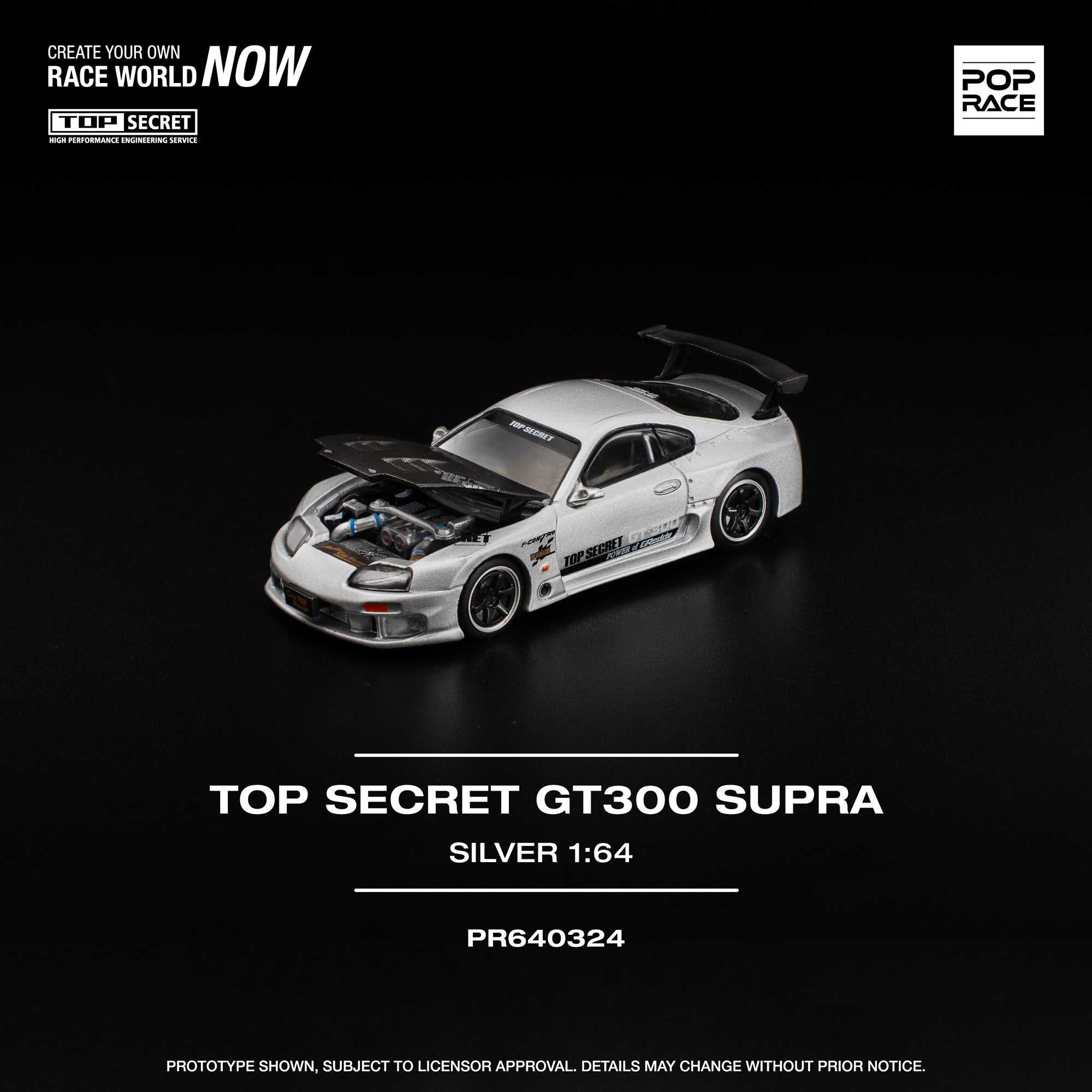 Pre-Order* Pop Race - Top Secret GT300 Supra - Silver – Top