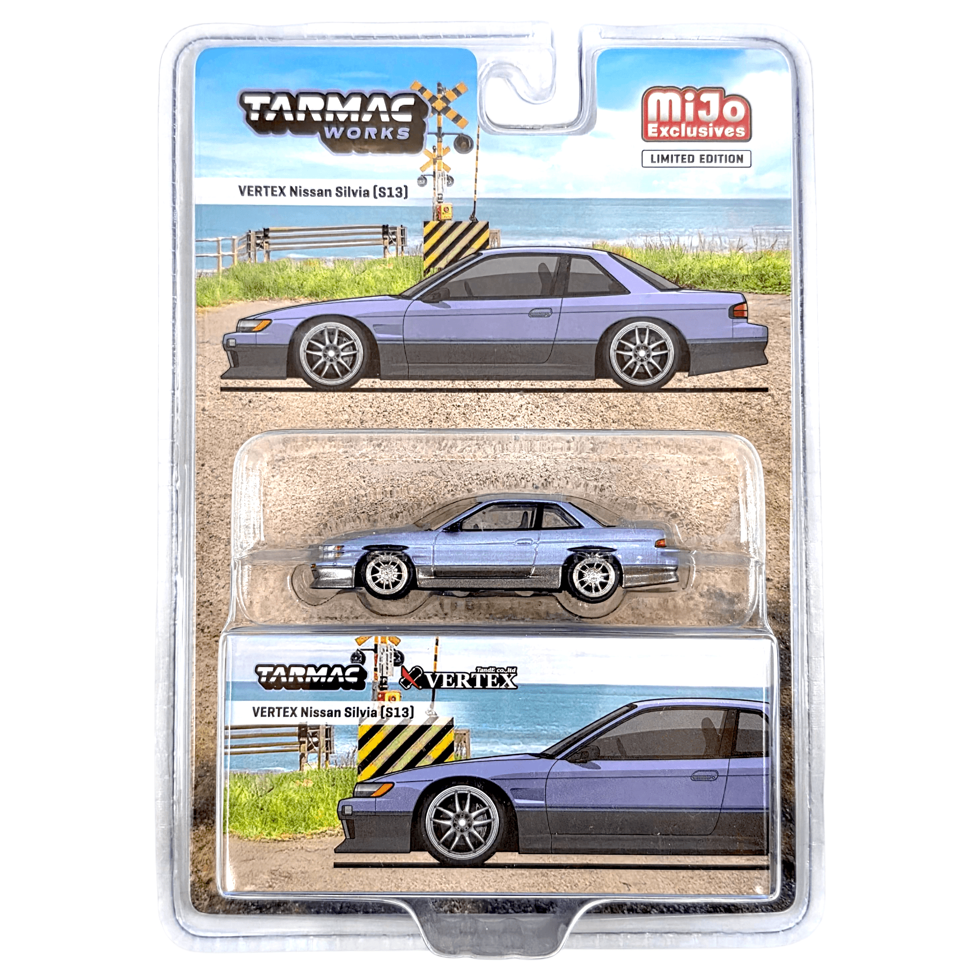 Tarmac Works - Vertex Nissan Silvia S13 – Blue/Grey – Top Collectibles