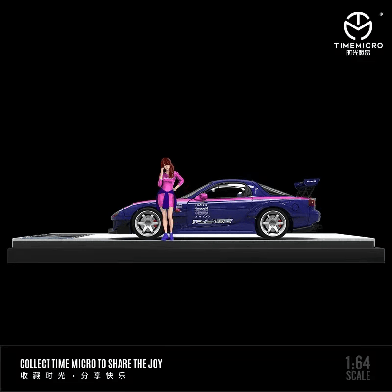 Time Micro - Mazda RX-7 RE Amemiya Pink w/ Figure – Top Collectibles