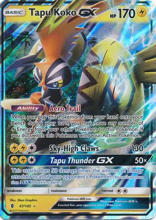 Pokemon - Tapu Koko GX - 47/145 - Ultra Rare - Sun & Moon: Guardians Rising Series