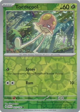 Pokemon - Toedscool - 025/198 - Common Reverse Holo - Scarlet & Violet (Base Set) Serie