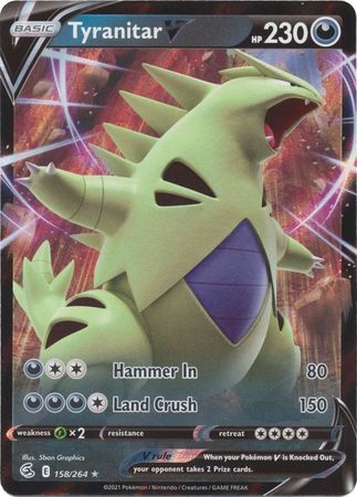 Pokemon - Tyranitar V - 158/264 - Ultra Rare - Sword & Shield: Fusion Strike Series