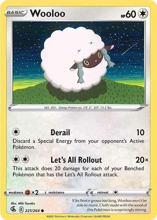 Pokemon - Wooloo - 221/264 - Common - Sword & Shield: Fusion Strike Series