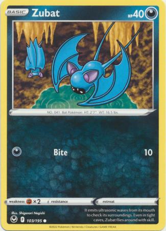 Pokemon - Zubat - 103/195 - Common - Sword & Shield: Silver Tempest Series