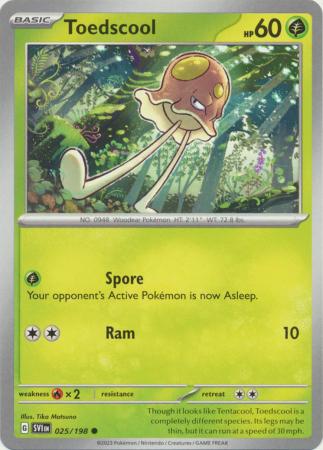 Pokemon - Toedscool - 025/198 - Common - Scarlet & Violet (Base Set) Series