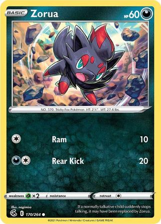 Pokemon - Zorua - 170/264 - Common - Sword & Shield: Fusion Strike Series