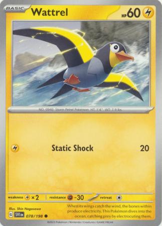 Pokemon - Wattrel - 078/198 - Common - Scarlet & Violet (Base Set) Series