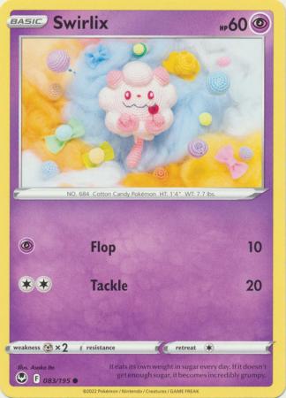 Pokemon - Swirlix - 083/195 - Common - Sword & Shield: Silver Tempest Series