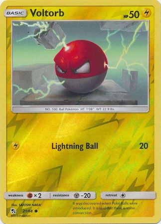 Pokemon - Voltorb - 21/68 - Common Reverse Holo - Hidden Fates Series