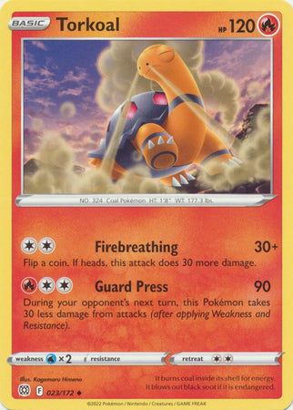 Pokemon - Torkoal - 023/172 - Uncommon - Sword & Shield: Brilliant Stars Series