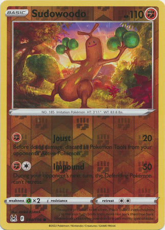 Pokemon - Sudowoodo - 094/196 - Common Reverse Holo - Sword & Shield: Lost Origin Series