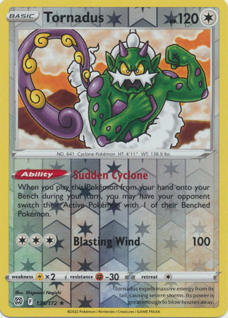 Pokemon - Tornadus - 126/172 - Rare Reverse Holo - Sword & Shield: Brilliant Stars Series