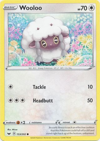 Pokemon - Wooloo - 153/202 - Common - Sword & Shield: Base Set Series