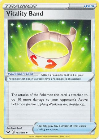 Pokemon - Vitality Band - 185/202 - Uncommon - Sword & Shield: Base Set Series