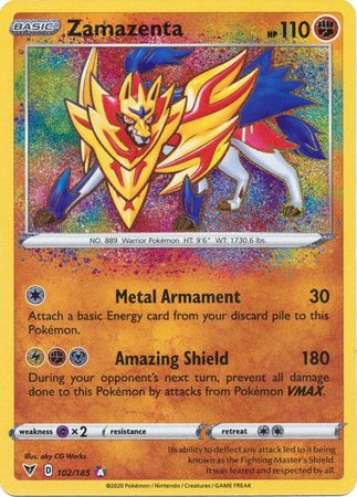 Pokemon - Zamazenta - 102/185 - Amazing Rare - Sword & Shield: Vivid Voltage Series