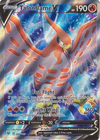 Pokemon - Talonflame V - 168/185 - Full Art Ultra Rare - Sword & Shield: Vivid Voltage Series