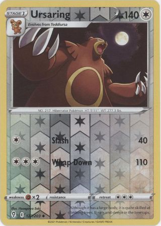 Pokemon - Ursaring - 127/203 - Uncommon Reverse Holo - Sword & Shield: Evolving Skies Series