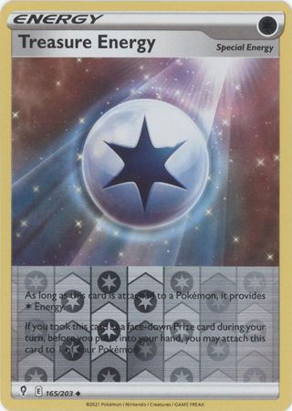 Pokemon - Treasure Energy - 165/203 - Uncommon Reverse Holo - Sword & Shield: Evolving Skies Series