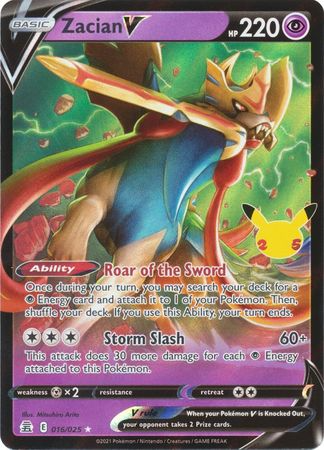 Pokemon - Zacian V - 16/25 - Ultra Rare - Celebrations Series