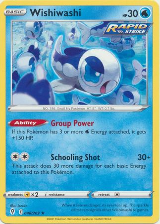 Pokemon - Wishiwashi - 046/203 - Rare - Sword & Shield: Evolving Skies Series