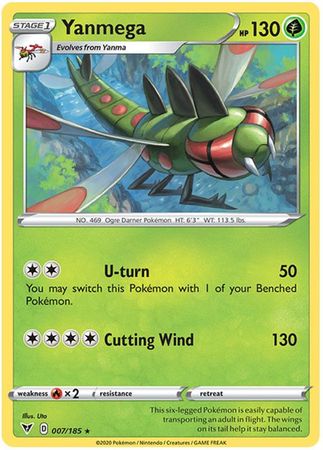 Pokemon - Yanmega - 007/185 - Rare - Sword & Shield: Vivid Voltage Series