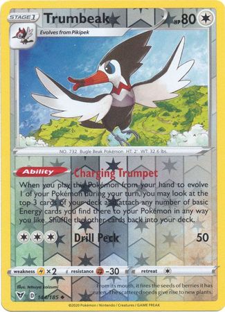 Pokemon - Trumbeak - 144/185 - Uncommon Reverse Holo - Sword & Shield: Vivid Voltage Series