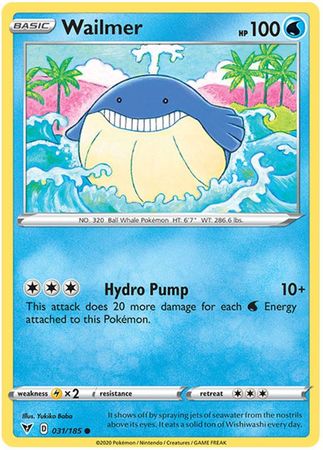 Pokemon - Wailmer - 031/185 - Common - Sword & Shield: Vivid Voltage Series