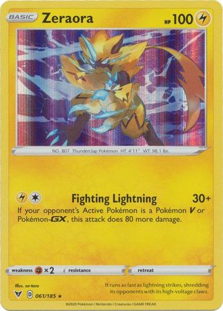 Pokemon - Zeraora - 061/185 - Holo Rare - Sword & Shield: Vivid Voltage Series