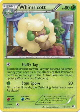 Pokemon - Whimsicott - 15/149 - Rare - Black & White: Boundaries Crossed Series