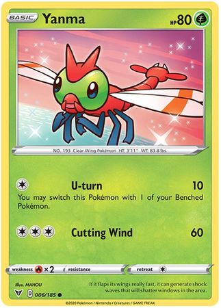 Pokemon - Yanma - 006/185 - Common - Sword & Shield: Vivid Voltage Series