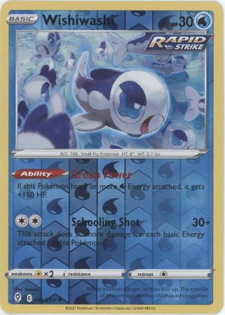 Pokemon - Wishiwashi - 046/203 - Rare Reverse Holo - Sword & Shield: Evolving Skies Series