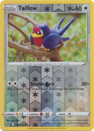 Pokemon - Taillow - 133/185 - Common Reverse Holo - Sword & Shield: Vivid Voltage Series