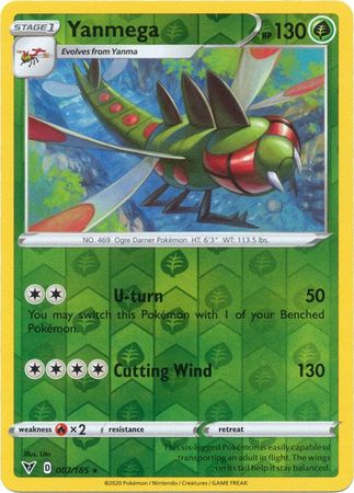 Pokemon - Yanmega - 007/185 - Rare Reverse Holo - Sword & Shield: Vivid Voltage Series