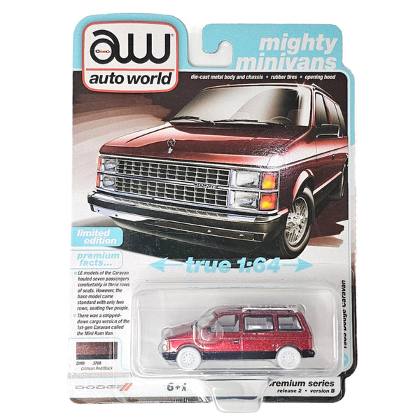 Auto World - 1985 Dodge Caravan - 2024 Mighty Minivans Series *Ultra Red Chase*