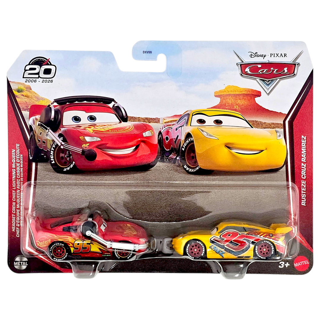 Disney Pixar - Headset Crew Chief Lightning Mcqueen &amp; Rusteze Cruz Ramirez - 2026 Cars 2-Pack