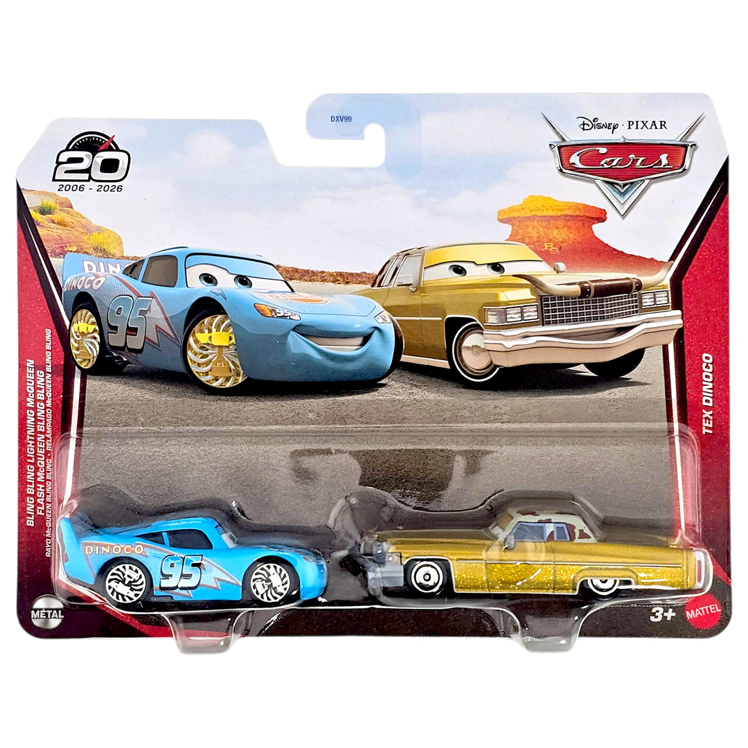Disney Pixar - Bling Bling Lightning McQueen &amp; Tex Dinoco - 2026 Cars 2-Pack