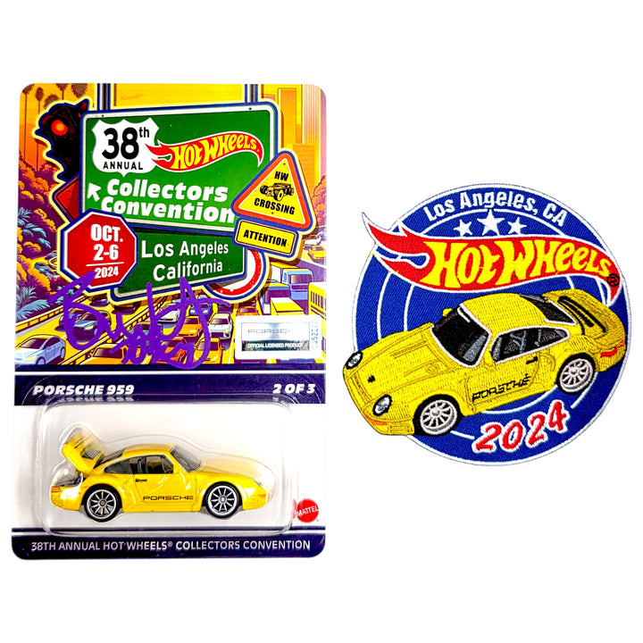 Hot Wheels - Porsche 959 w/ Patch - 2024 *38th Annual Los Angeles Collectors Convention Exclusive* - Autographed by Brendon Vetuskey