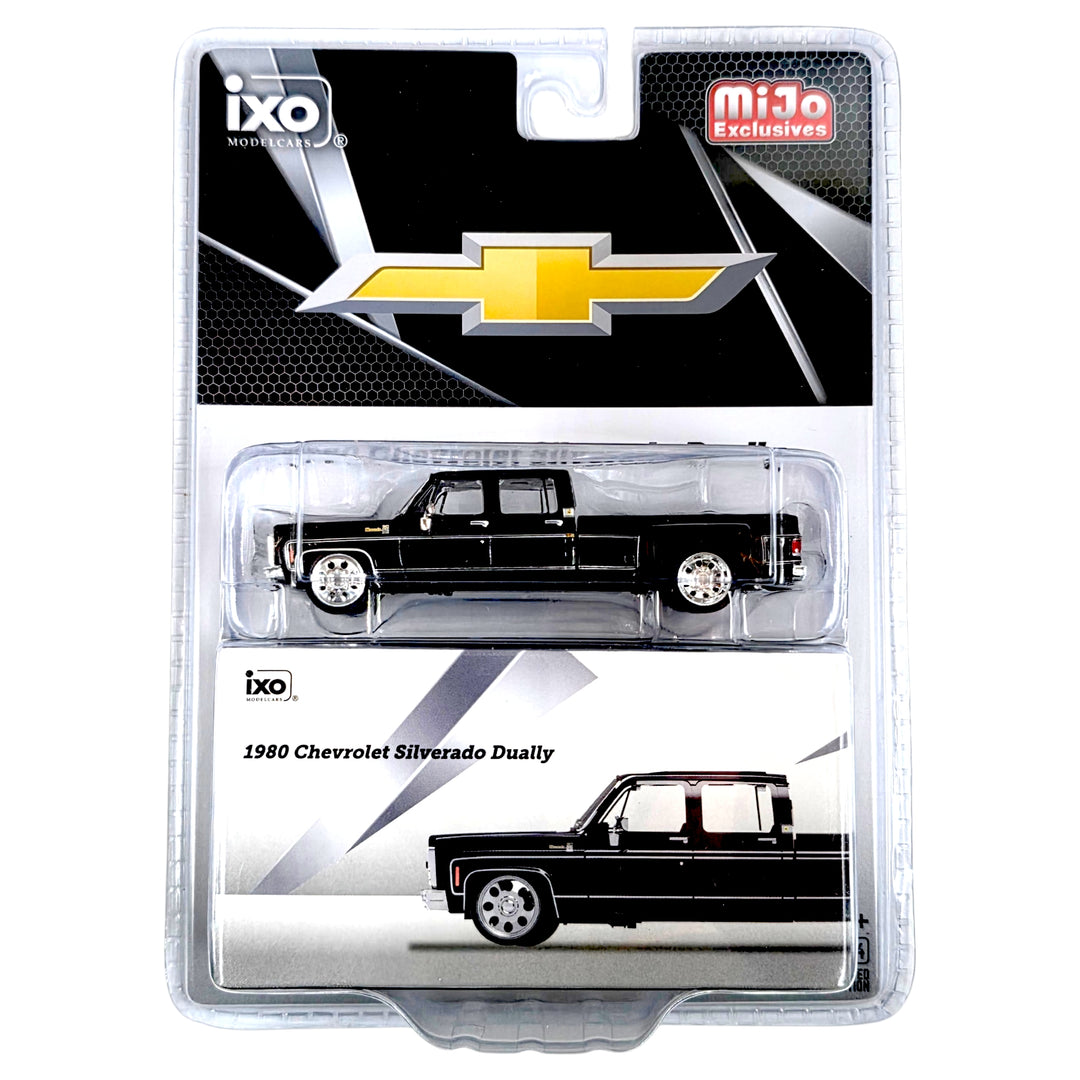 IXO Models - 1980 Chevrolet Silverado C30 Crew Cab Dually Lowered – Black – Limited Edition – Mijo Exclusives