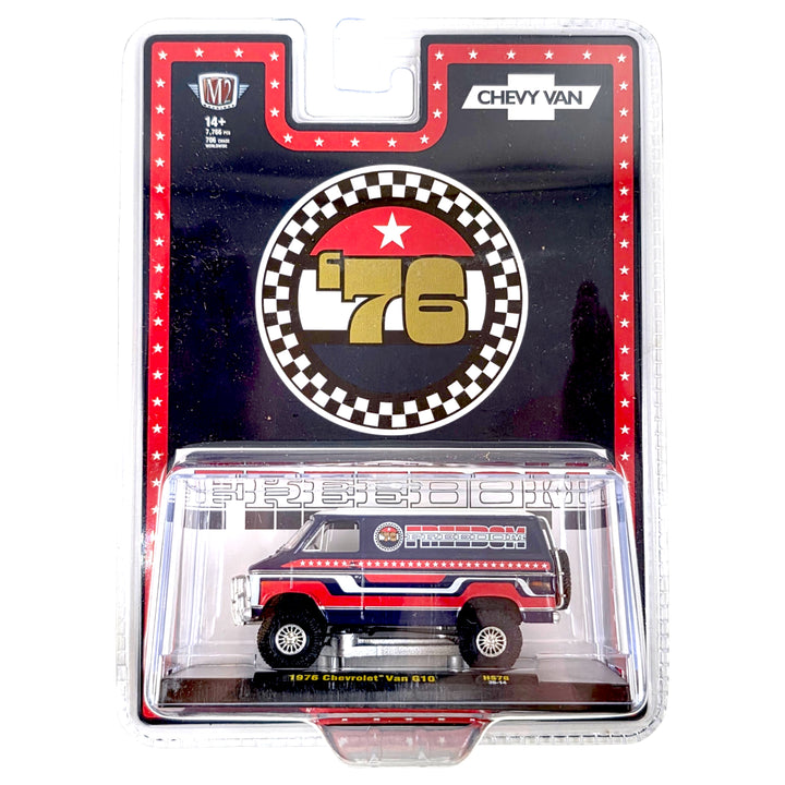 M2 Machines - 1976 Chevrolet Van “FREEDOM EDITION” – Red- Hobby Exclusive
