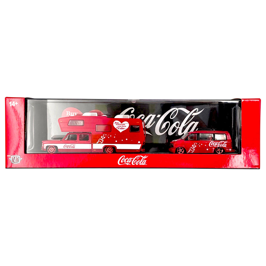 M2 Machines - 1975 Chevrolet Cheyenne Super 30 &amp; 1995 GMC Safari Van - 2026 Auto-Haulers Coca-Cola Series *Chase*