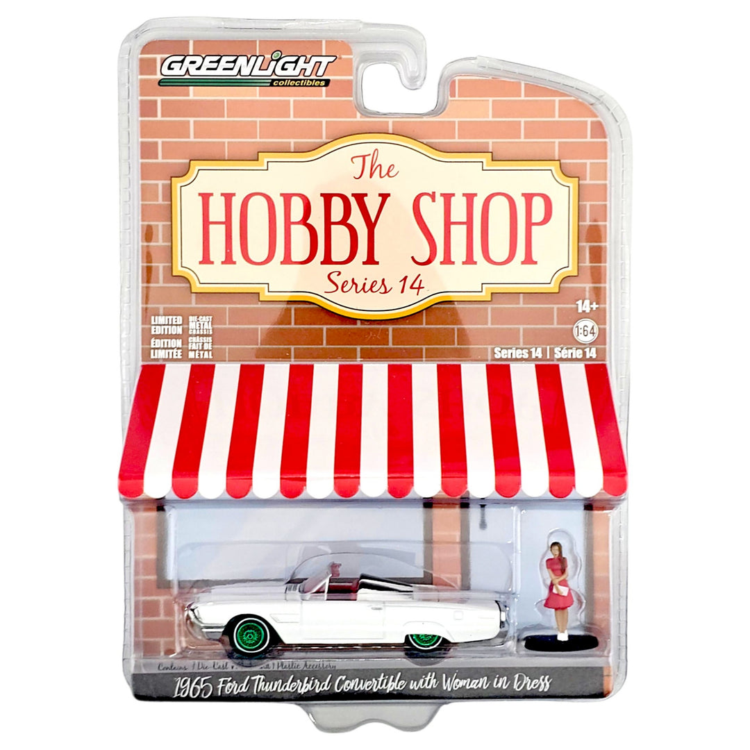 Greenlight - 1965 Ford Thunderbird Convertible with Woman in Dress- 2023 Hobby Shop Series *Chase*