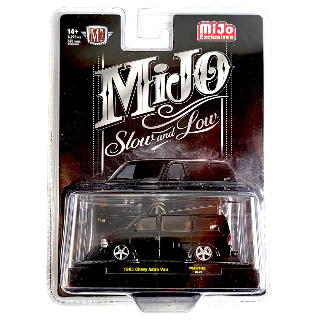M2 Machines - 1995 Chevrolet Astro Van Custom Slow &amp; Low – Black – MiJo Exclusives